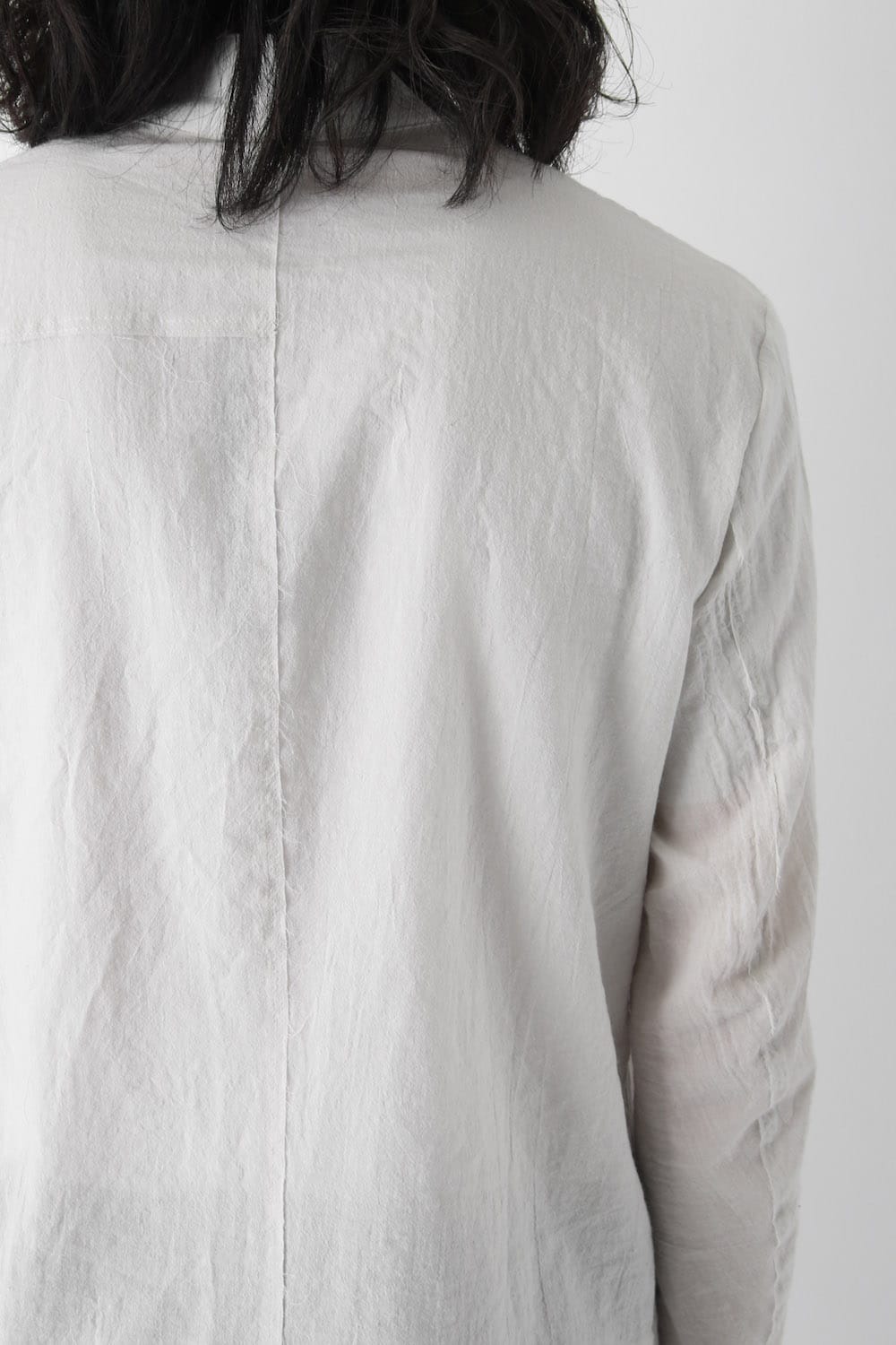 Silk Cotton Cut Off Shirt FASCINATE Exclusive Dusty White