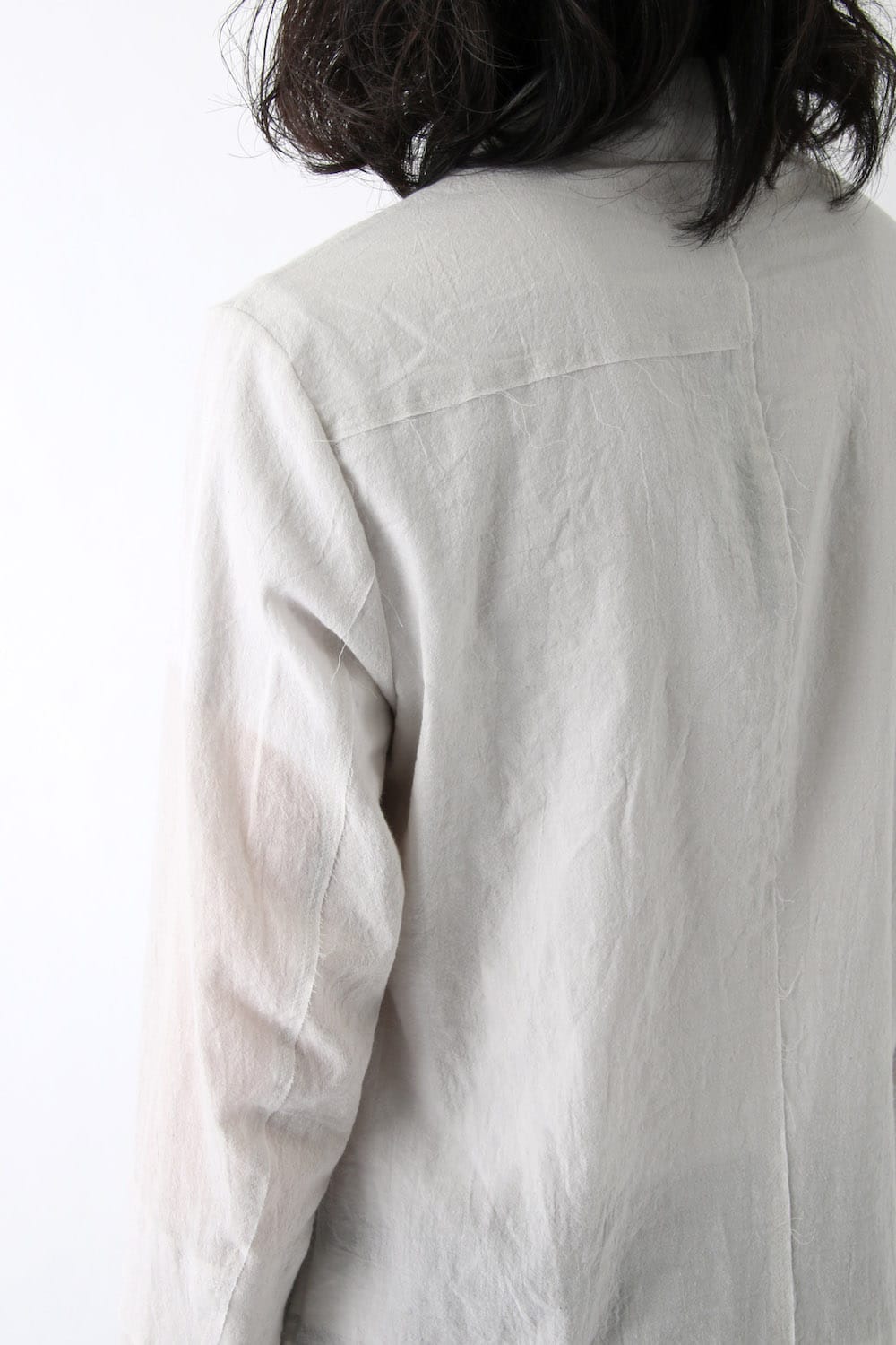 Silk Cotton Cut Off Shirt FASCINATE Exclusive Dusty White