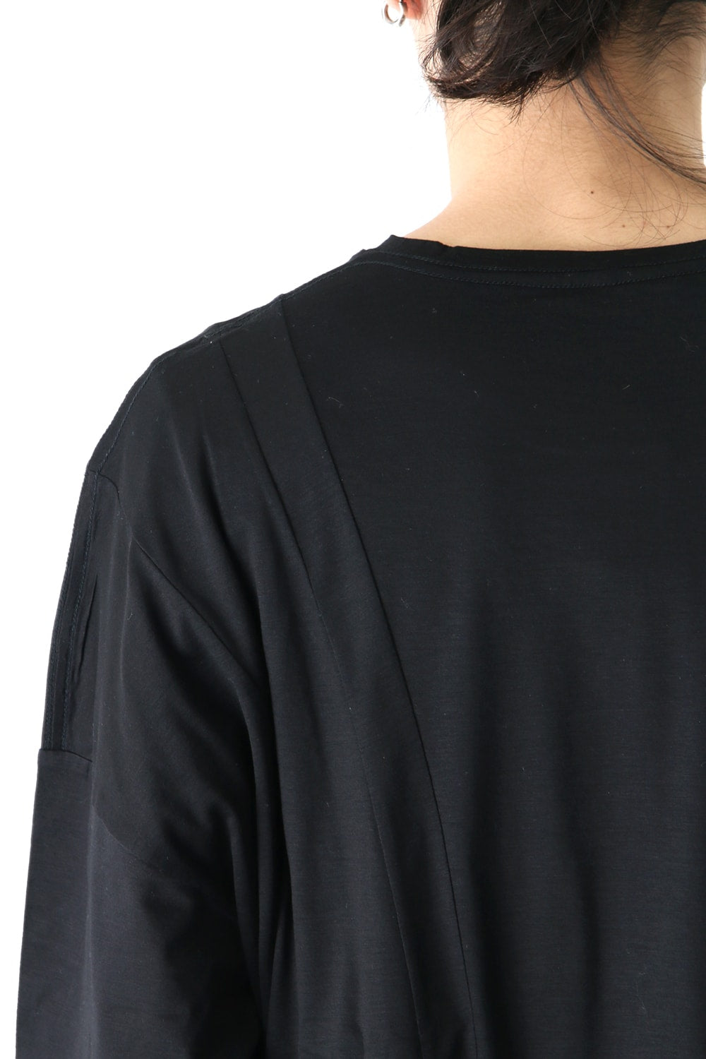 Ly/C36G 天竺シルケットバイオ OVER SIZE STRIPE TEE LAYERED LONG