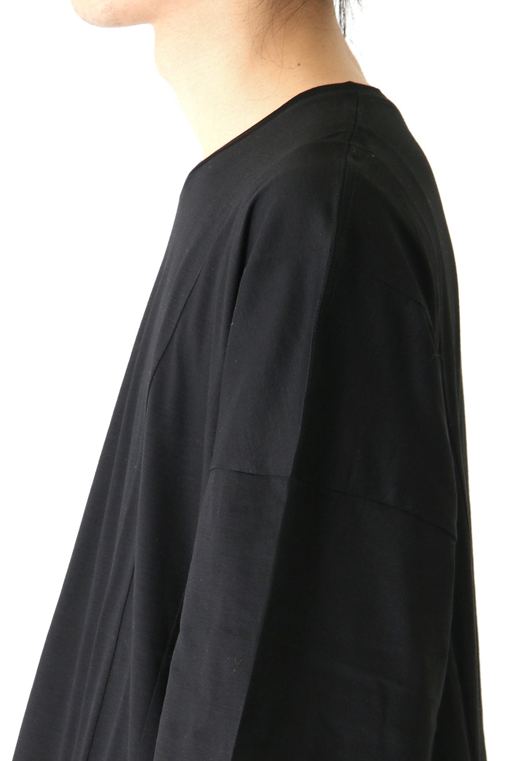 Ly/C36G 天竺シルケットバイオ OVER SIZE STRIPE TEE LAYERED LONG