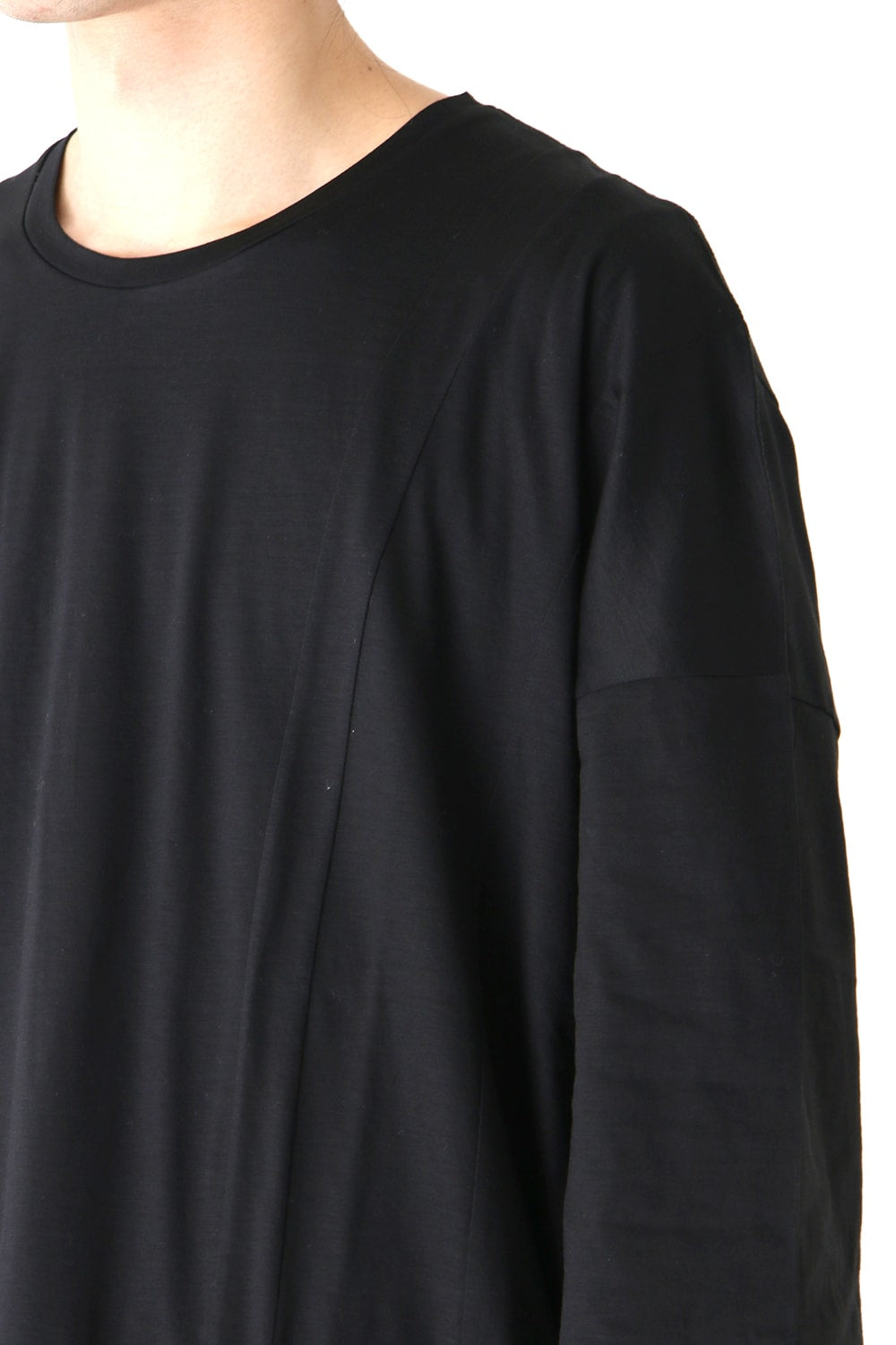 Ly/C36G 天竺シルケットバイオ OVER SIZE STRIPE TEE LAYERED LONG