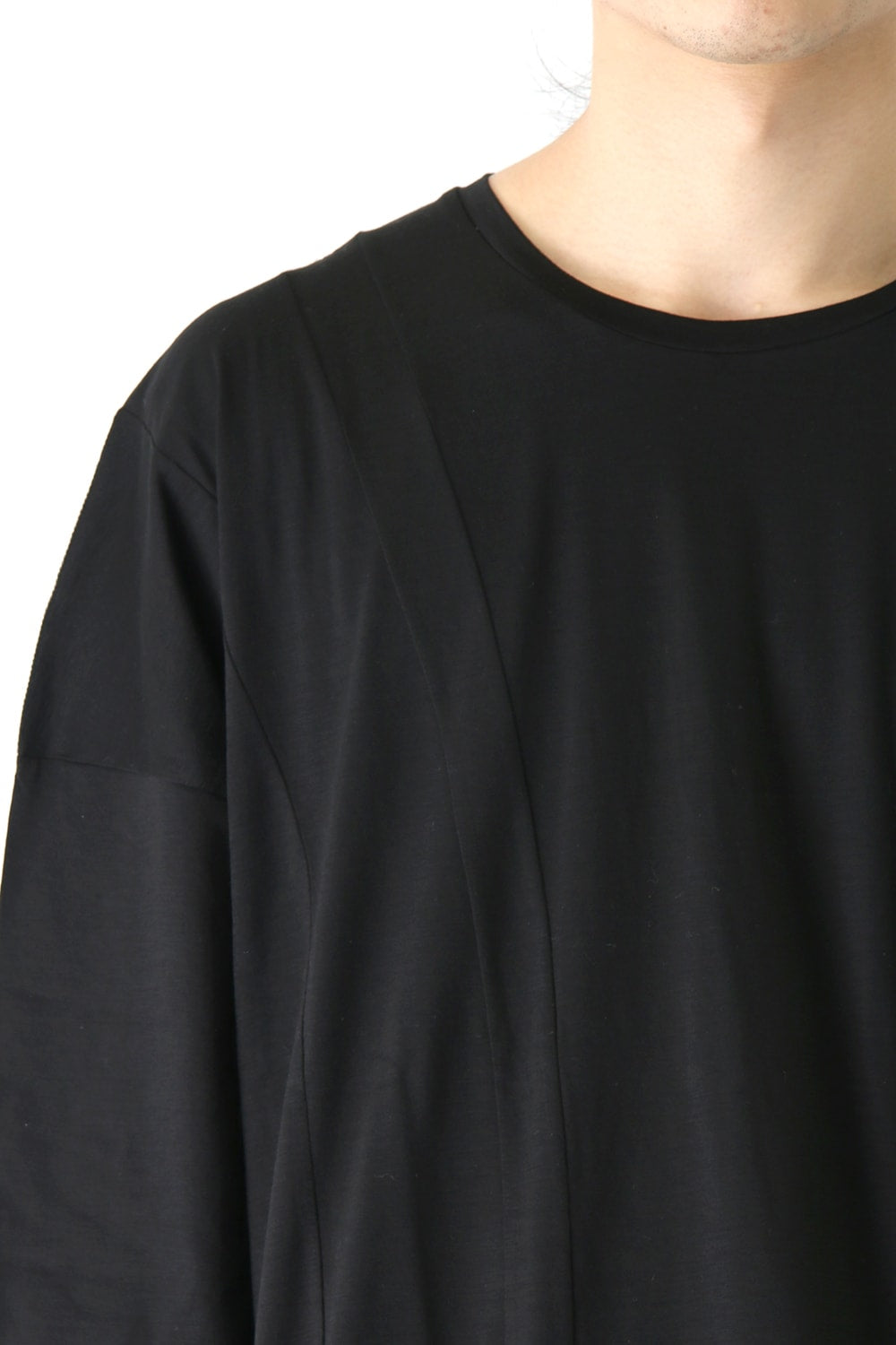 Ly/C36G 天竺シルケットバイオ OVER SIZE STRIPE TEE LAYERED LONG