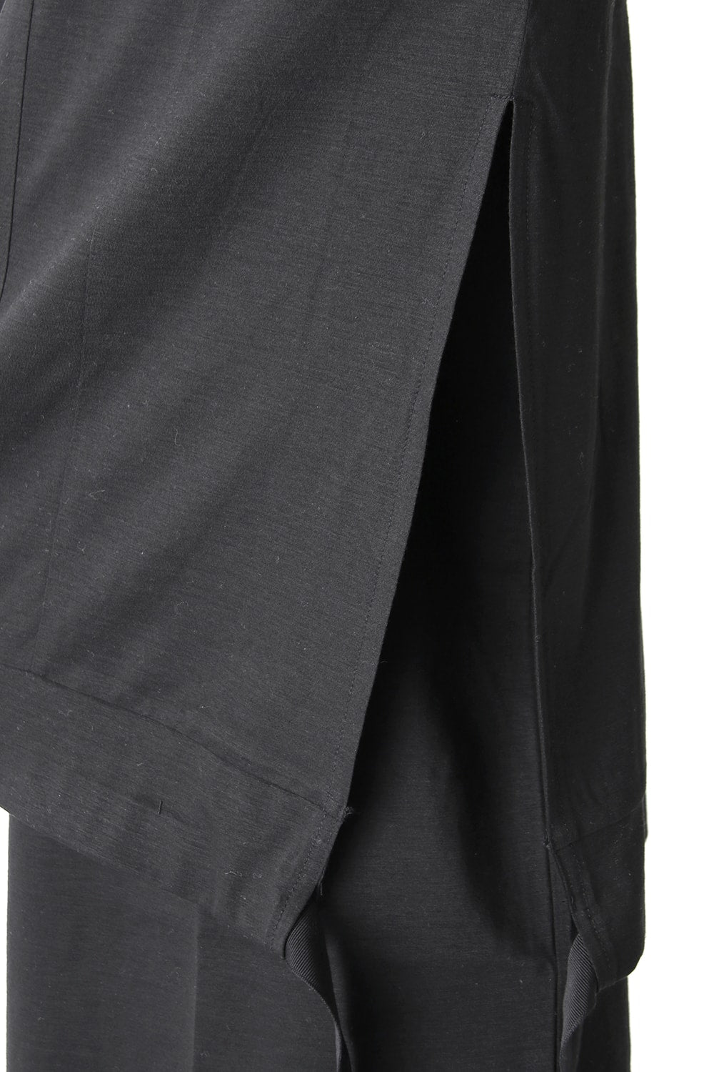 Ly/C36G 天竺シルケットバイオ OVER SIZE STRIPE TEE LAYERED LONG