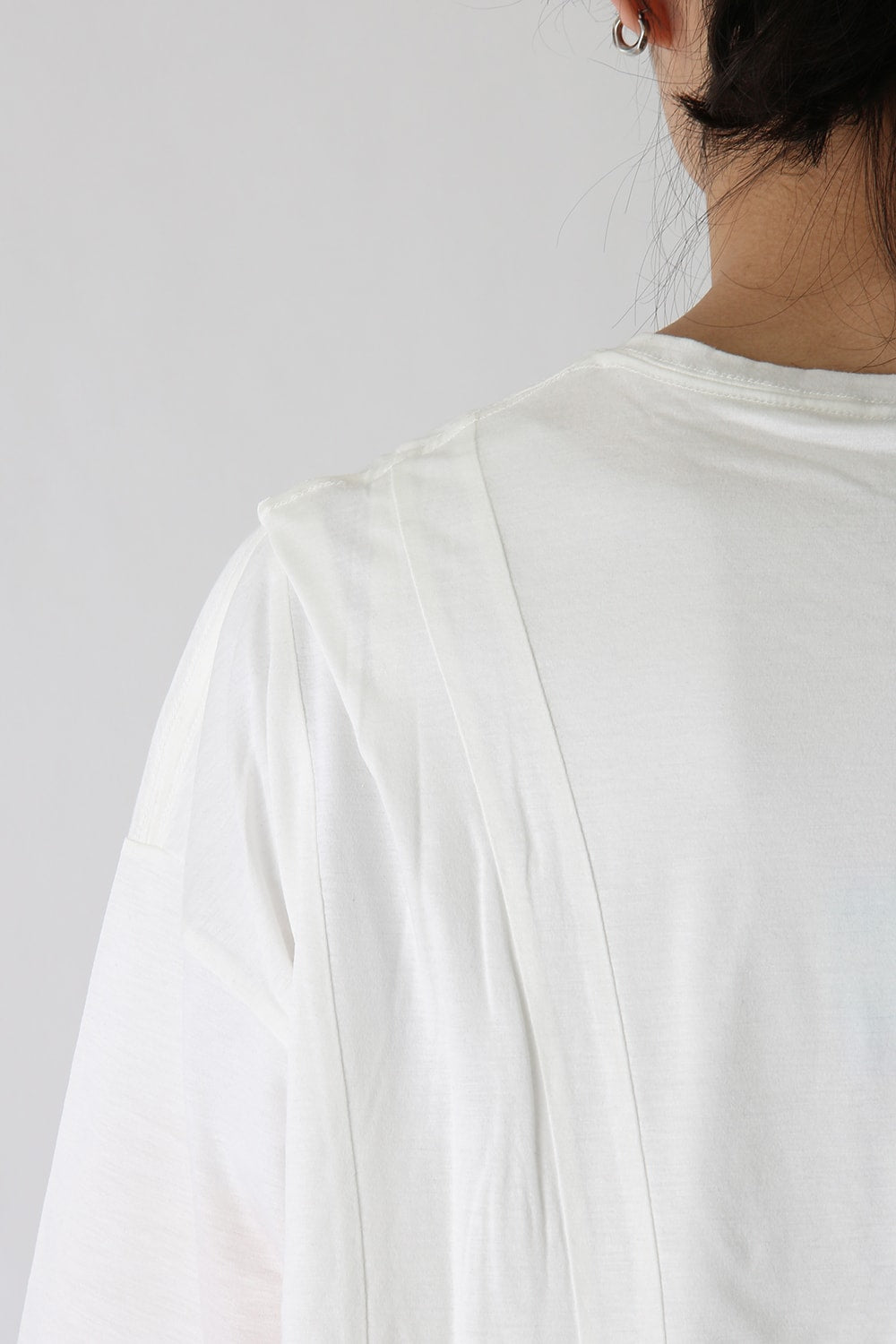 Ly/C36G 天竺シルケットバイオ OVER SIZE STRIPE TEE LAYERED LONG