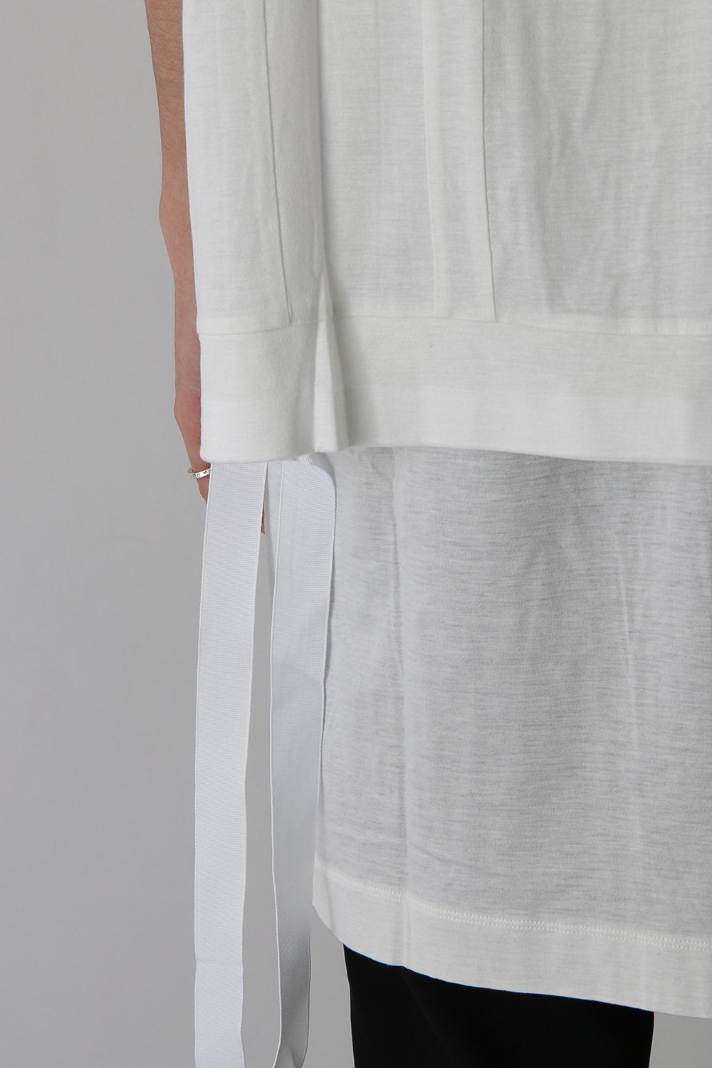 Ly/C36G 天竺シルケットバイオ OVER SIZE STRIPE TEE LAYERED LONG