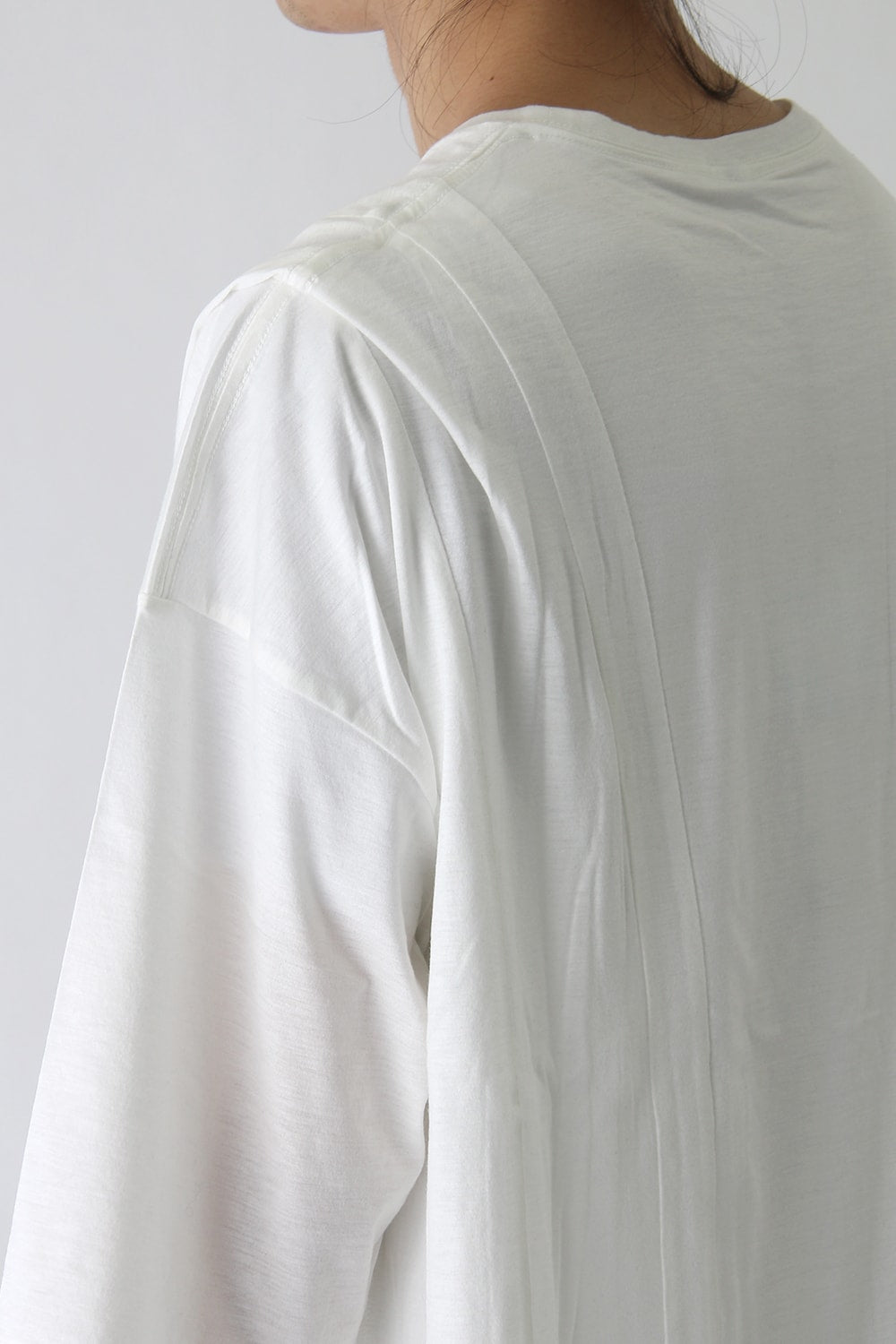 Ly/C36G 天竺シルケットバイオ OVER SIZE STRIPE TEE LAYERED LONG