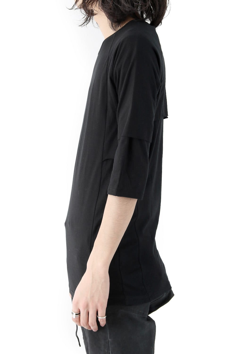 80/- Plain Stitch Layered Dolman T-Shirt