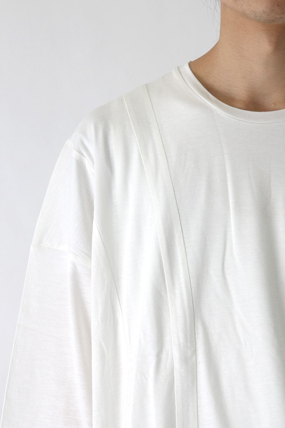 Ly/C36G 天竺シルケットバイオ OVER SIZE STRIPE TEE LAYERED LONG