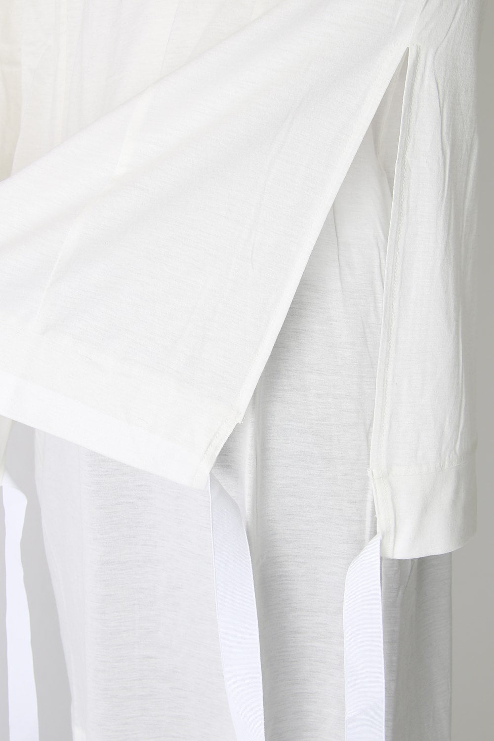 Ly/C36G 天竺シルケットバイオ OVER SIZE STRIPE TEE LAYERED LONG