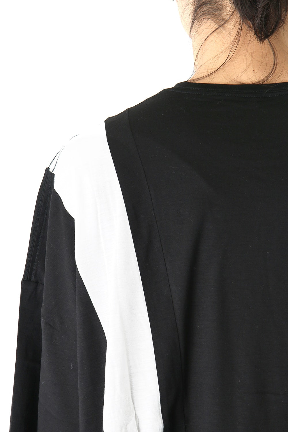 Ly/C36G 天竺シルケットバイオ OVER SIZE STRIPE TEE LAYERED LONG