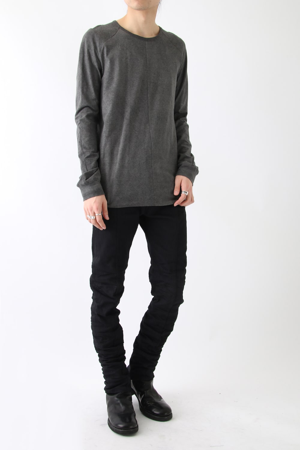 Strong Twist Plain Stitch Cold Dye Long Sleeve T-Shirt