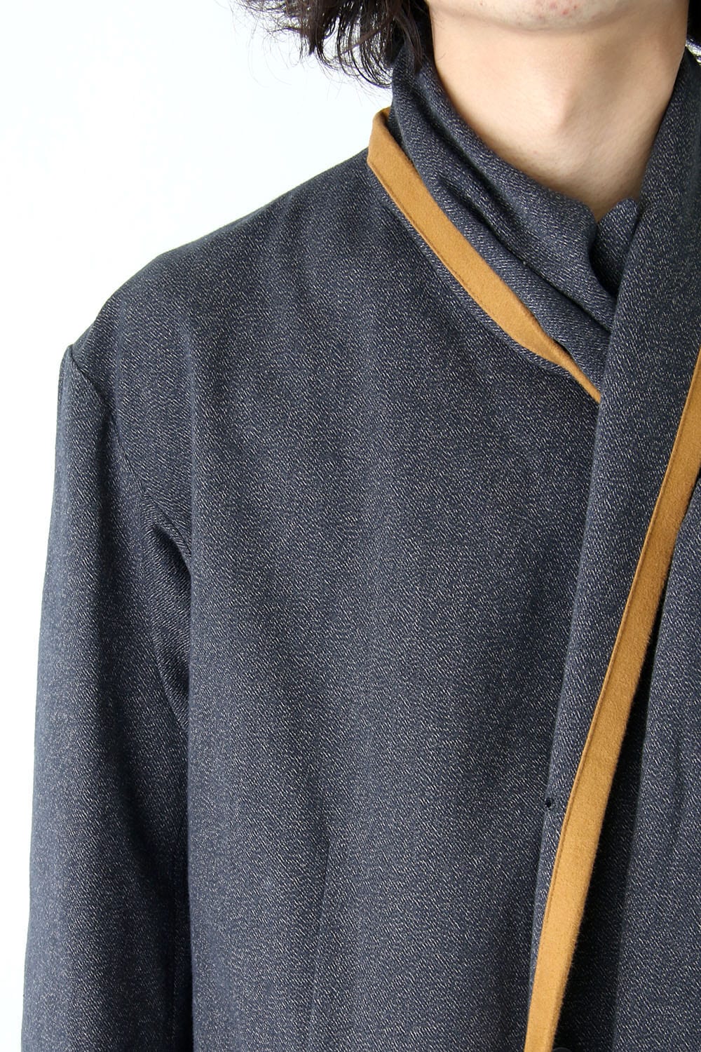 Cotton Scarf Collar Coat