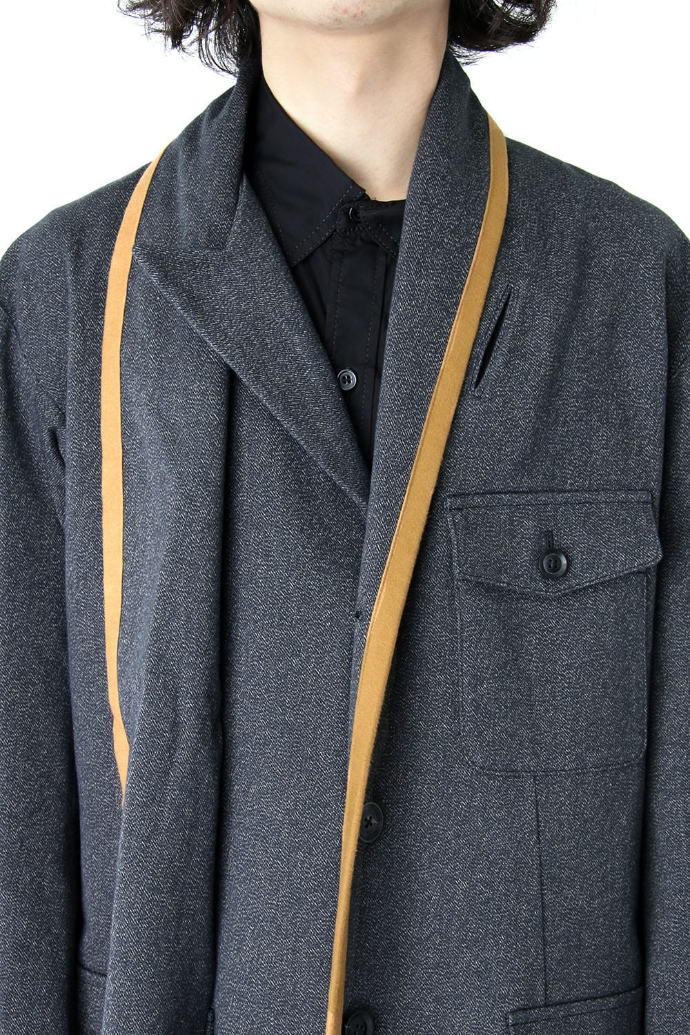 Cotton Scarf Collar Coat