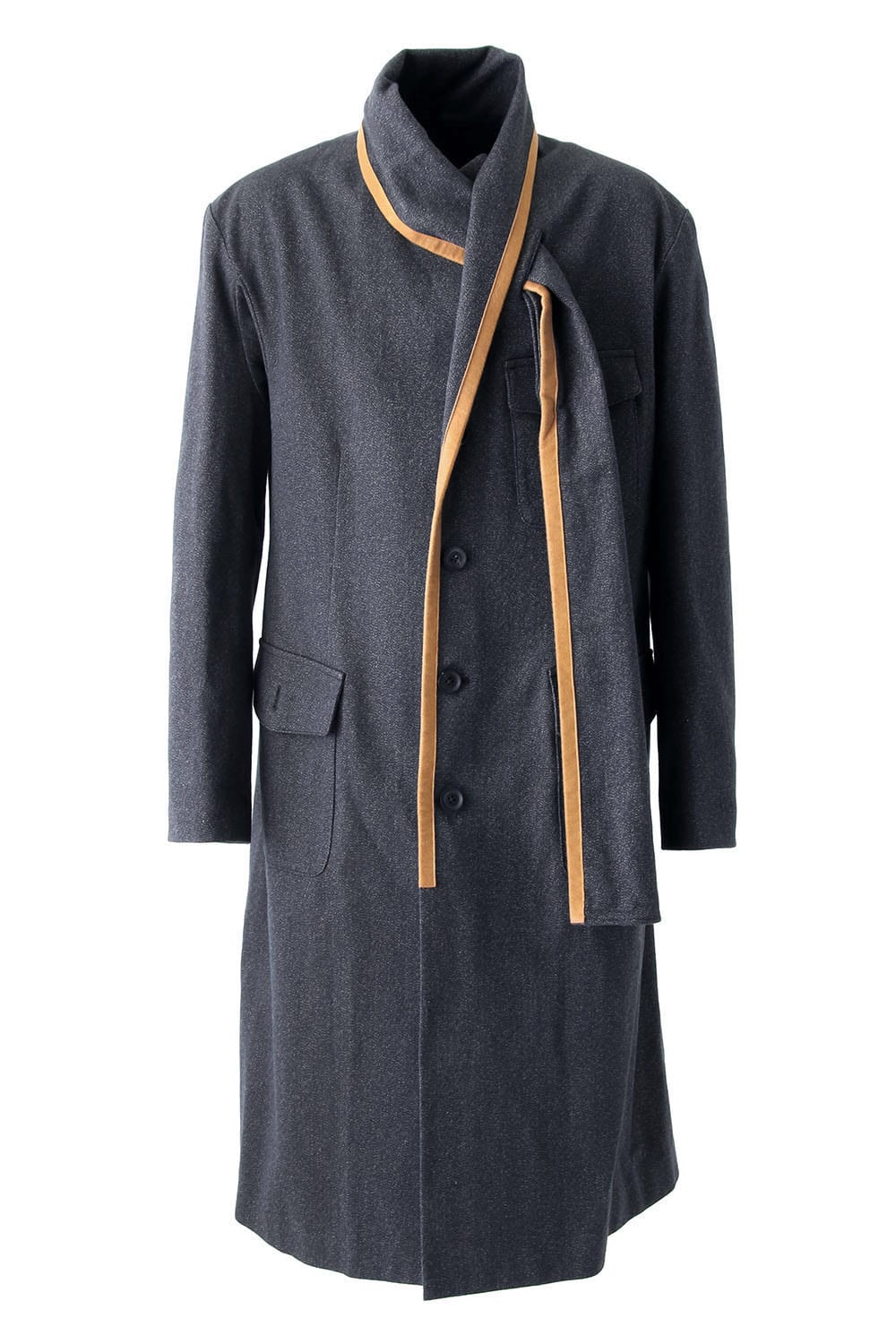 Cotton Scarf Collar Coat