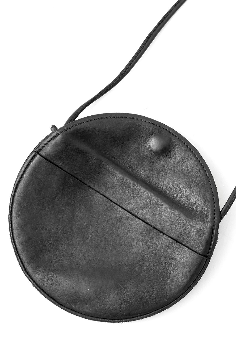 CRB0 - Small Round Leather Crossbody Bag