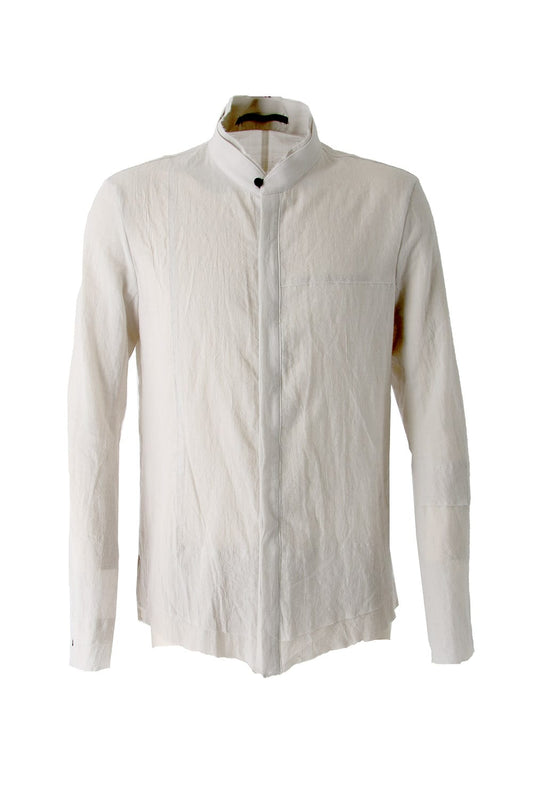 Silk Cotton Cut Off Shirt FASCINATE Exclusive Dusty White