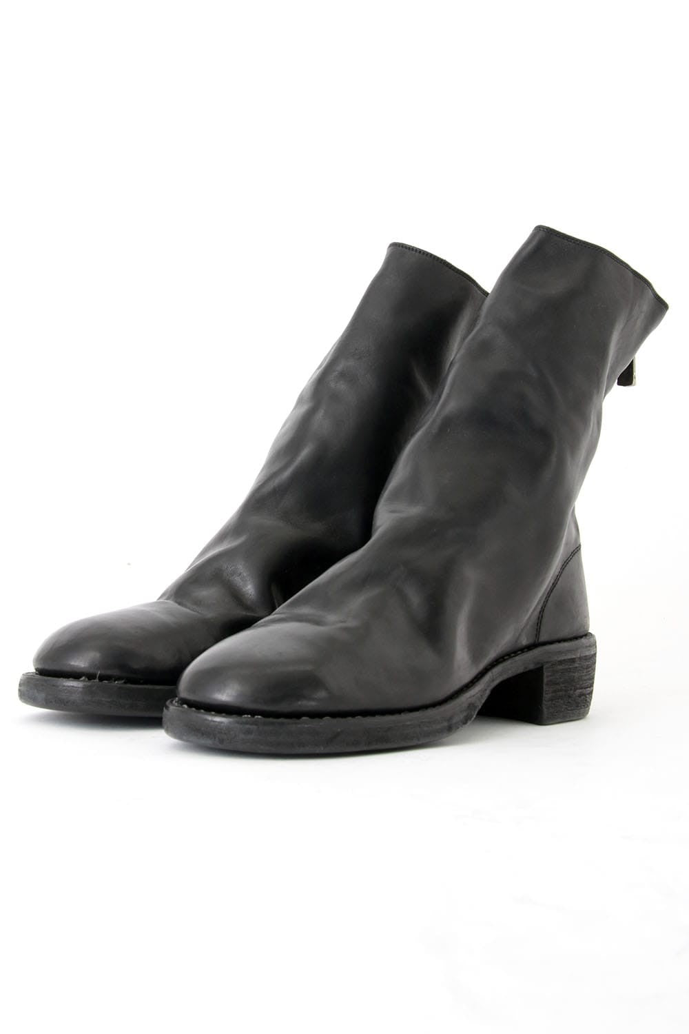 Back Zip Boots Double Sole - Horse Full Grain Leather