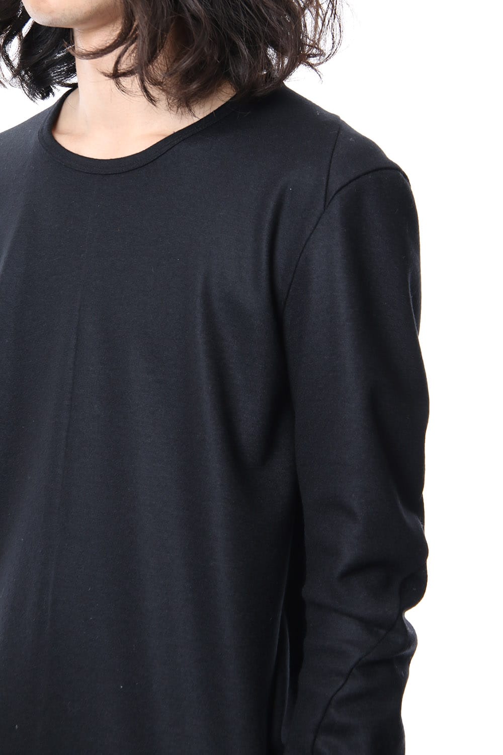 Super 100's wool smooth Long Sleeve T-shirt