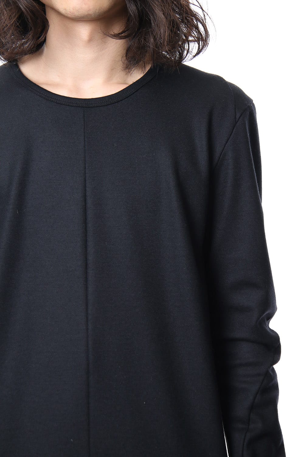 Super 100's wool smooth Long Sleeve T-shirt