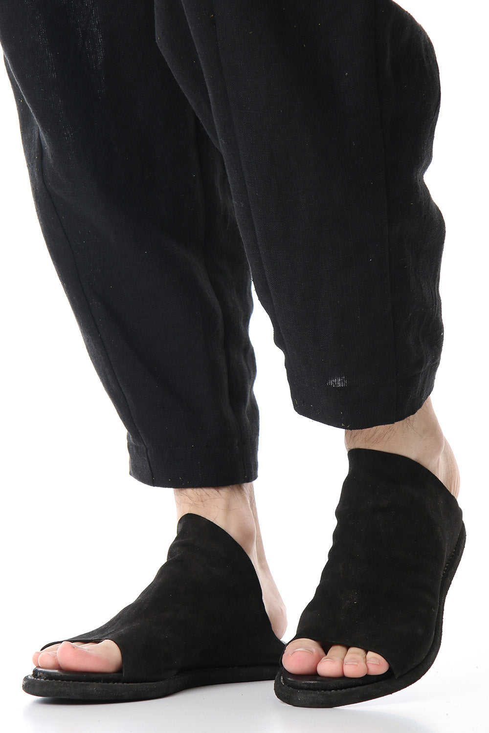 Leather Sandal KANGAROO REVERSE - Black