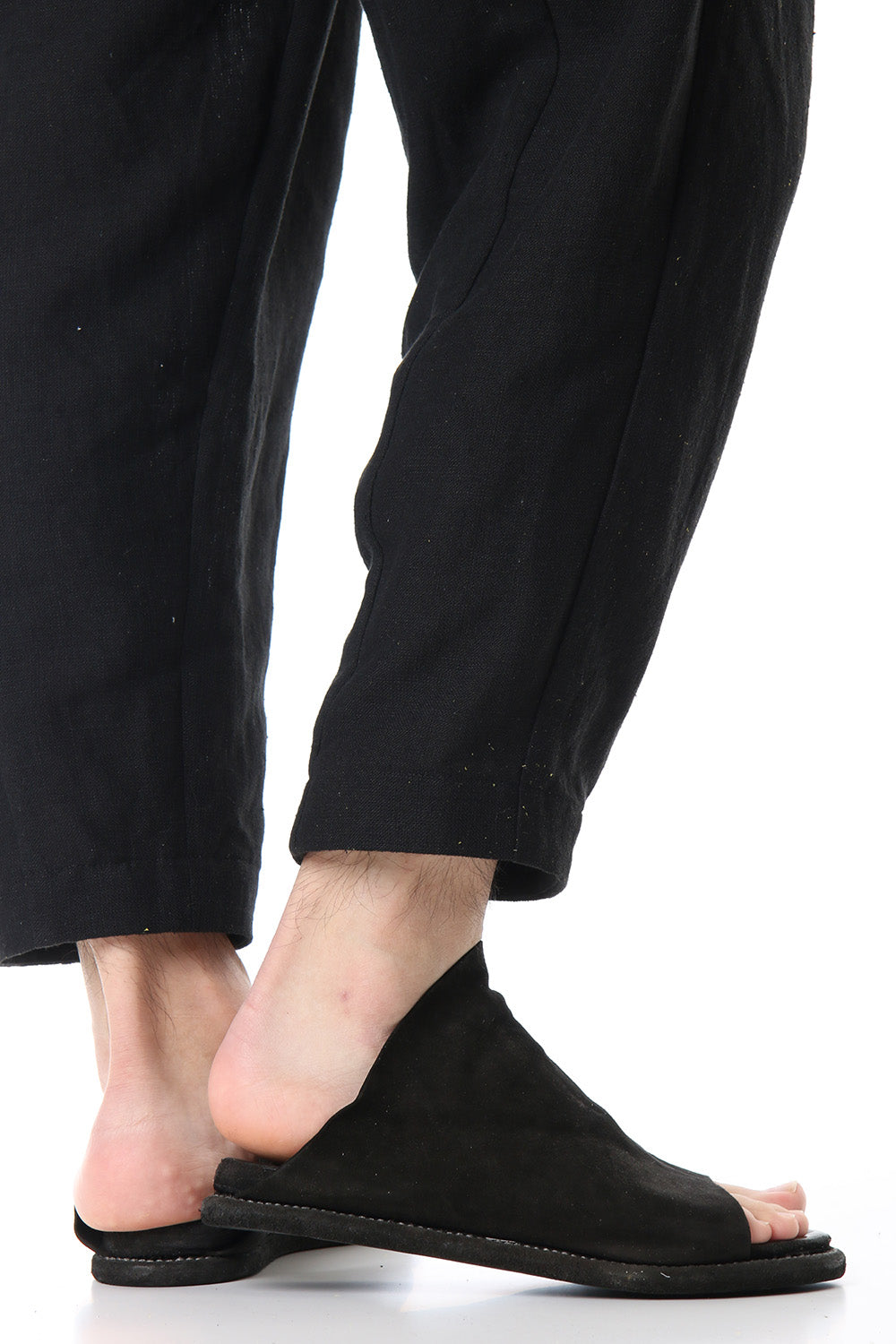 Leather Sandal KANGAROO REVERSE - Black