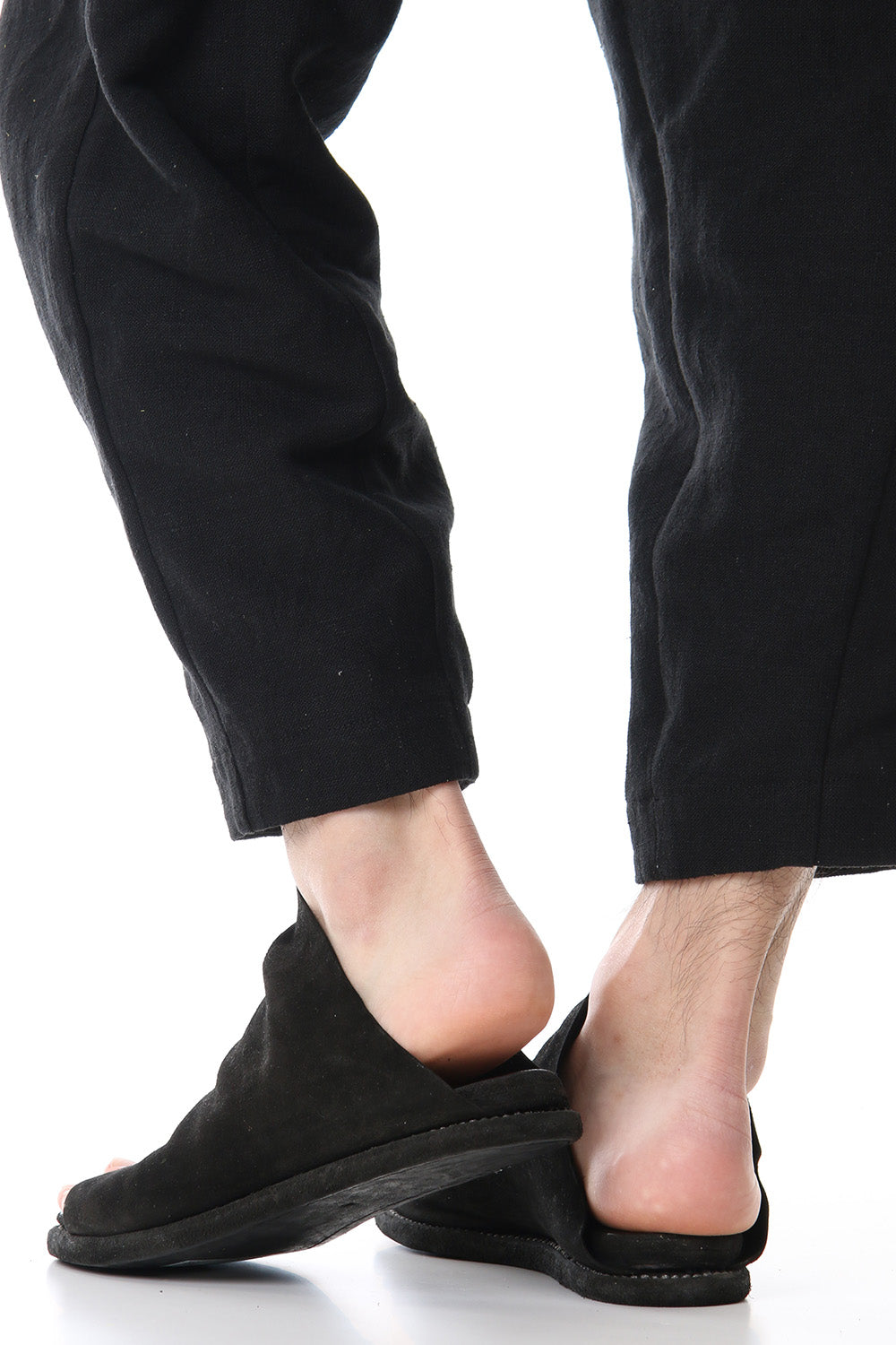 Leather Sandal KANGAROO REVERSE - Black