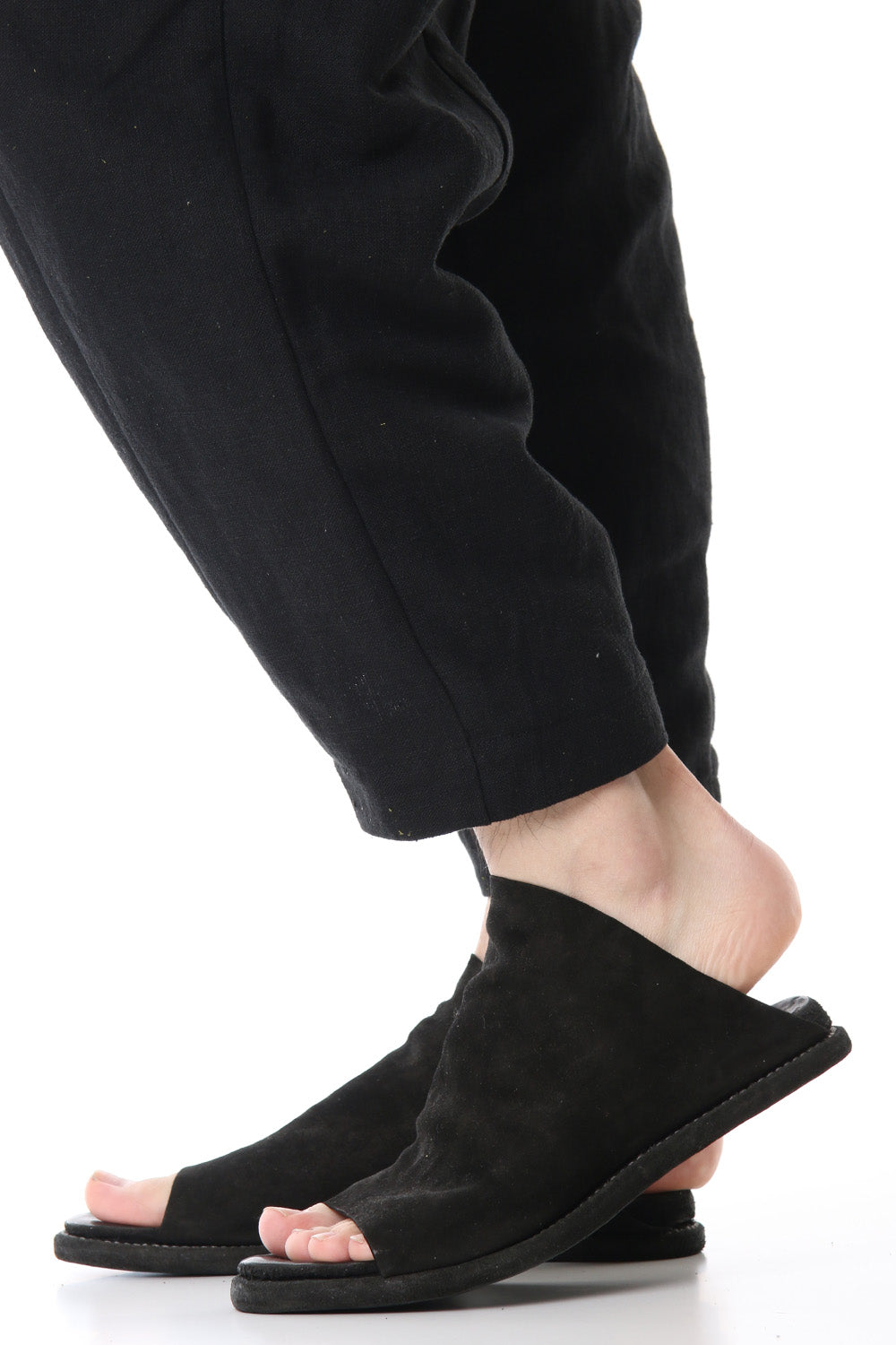 Leather Sandal KANGAROO REVERSE - Black