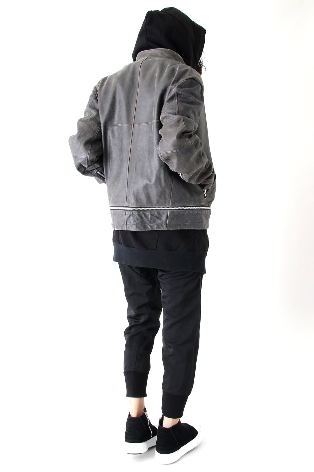 COATED GOAT SUEDE ATTACHED RIDERS JACKET