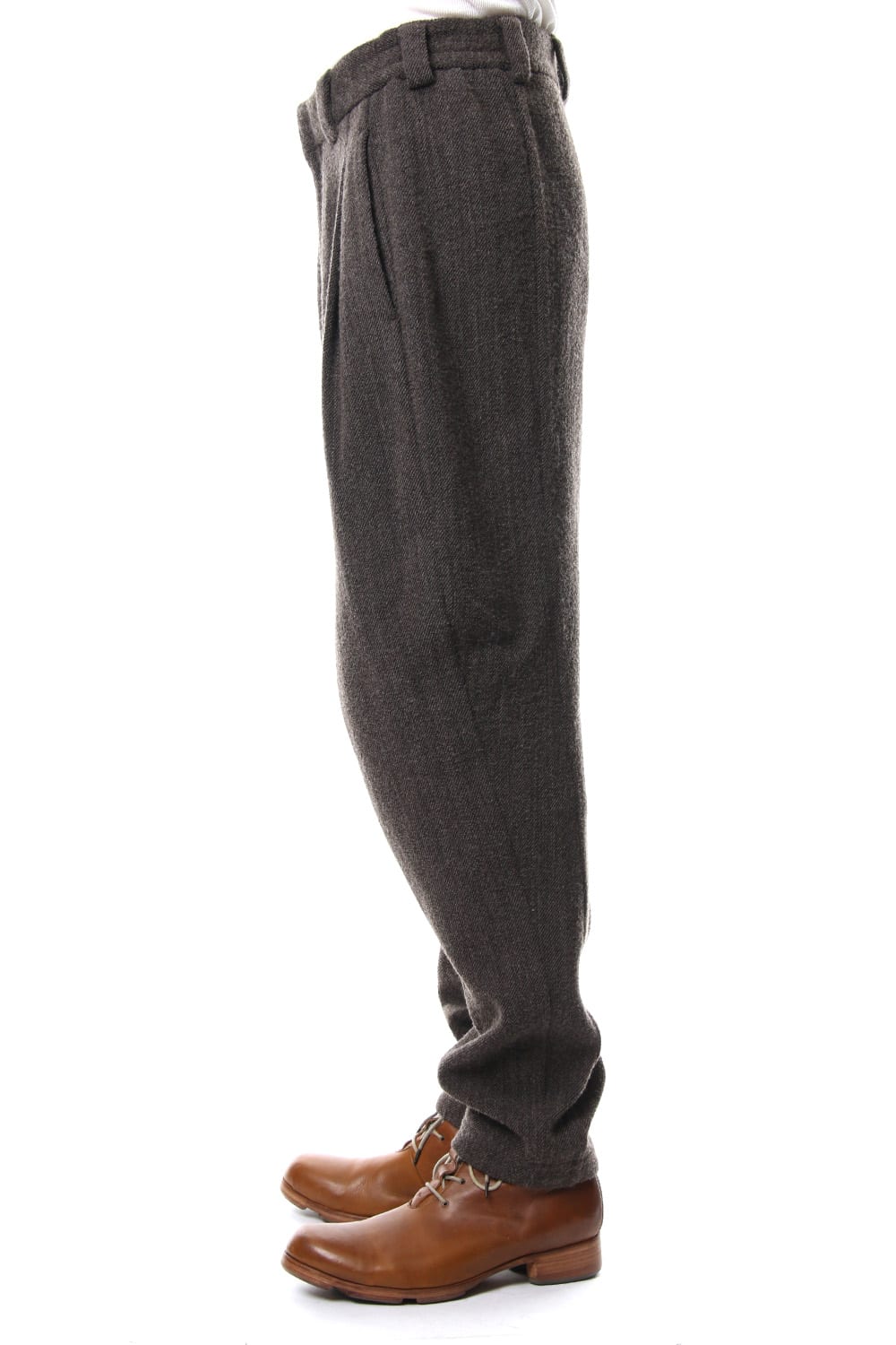 Relax Pants Wool / Cotton Raschel Knit Brown Gray