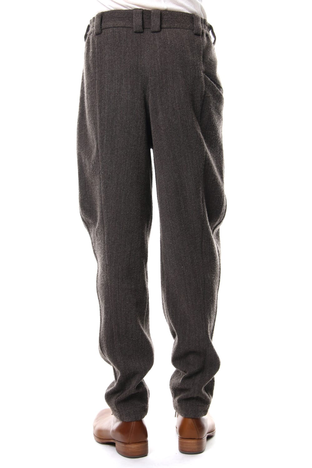 Relax Pants Wool / Cotton Raschel Knit Brown Gray