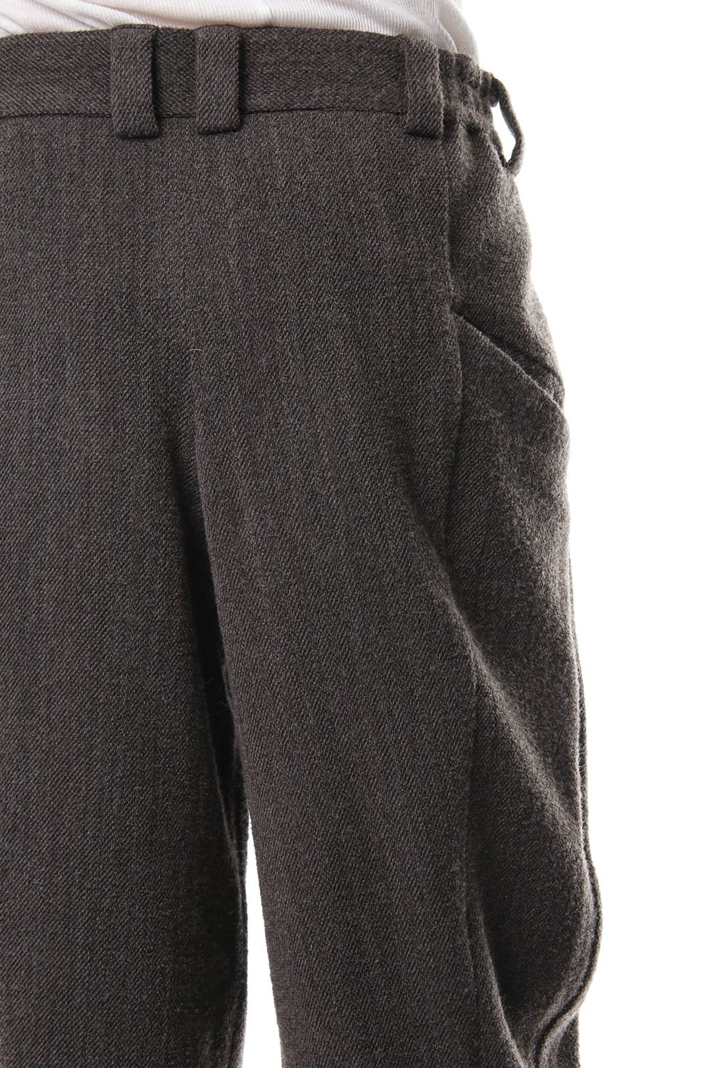 Relax Pants Wool / Cotton Raschel Knit Brown Gray