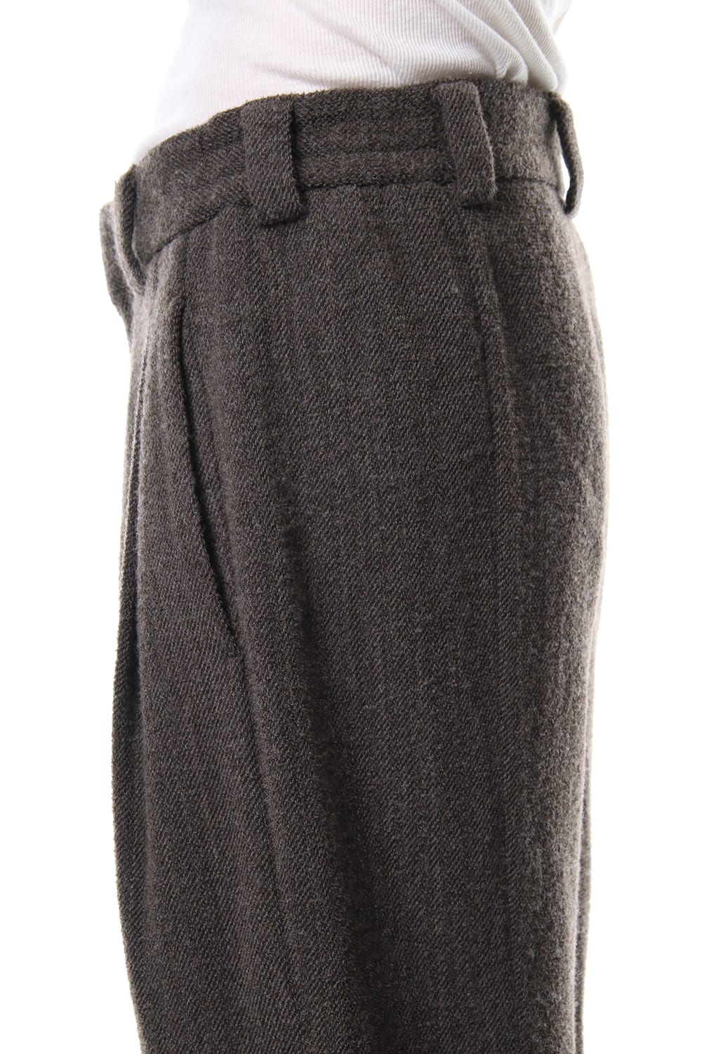 Relax Pants Wool / Cotton Raschel Knit Brown Gray