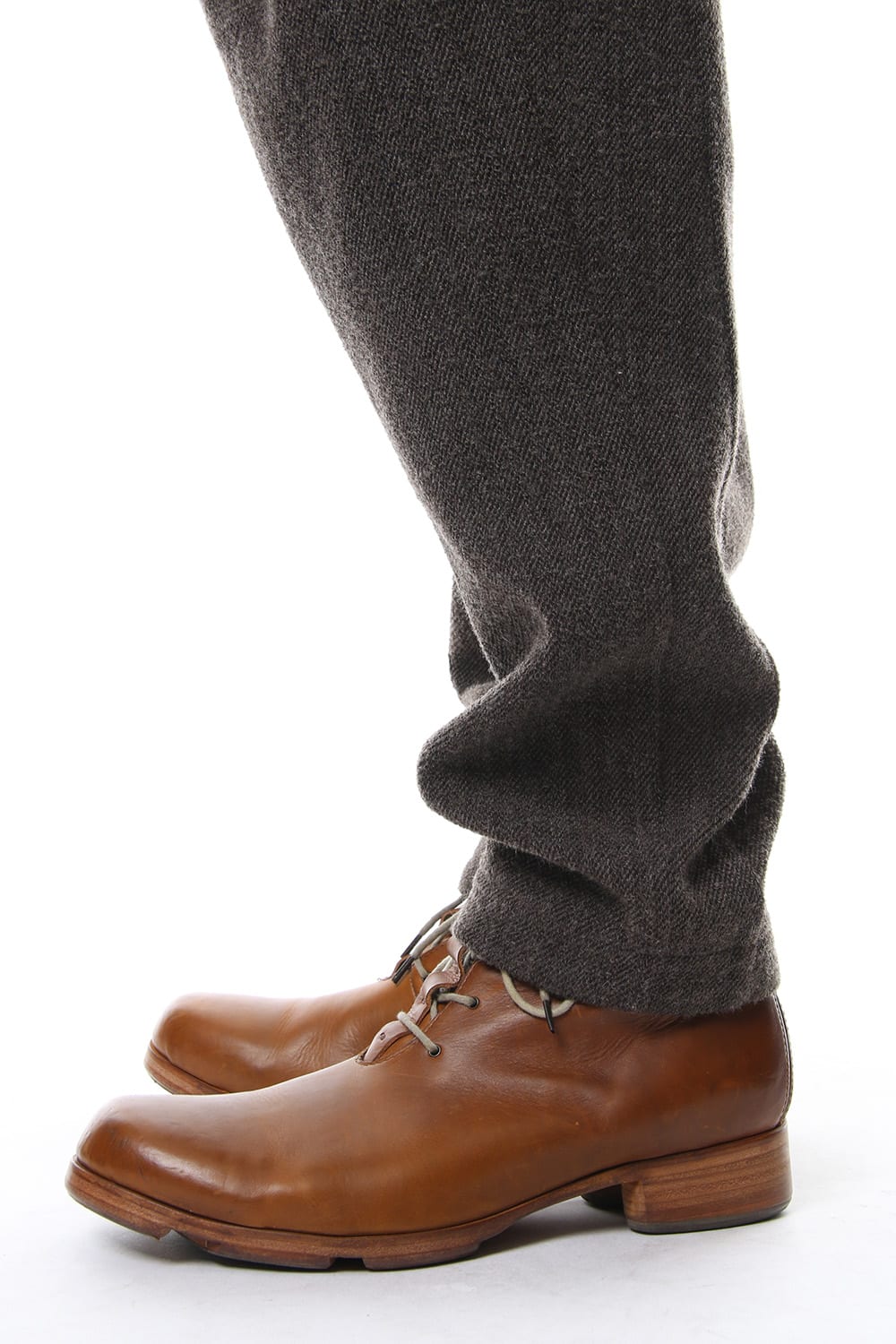 Relax Pants Wool / Cotton Raschel Knit Brown Gray