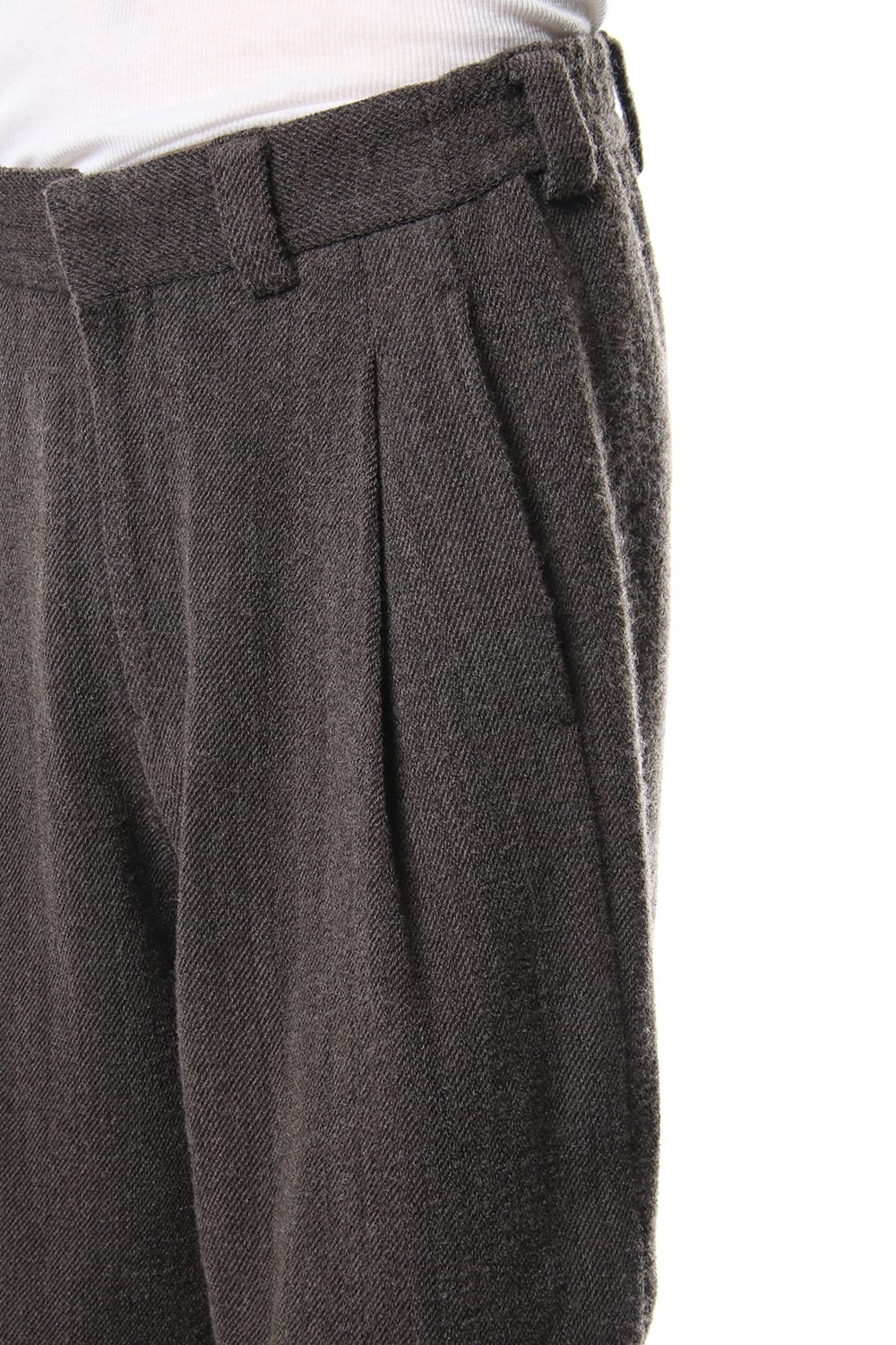 Relax Pants Wool / Cotton Raschel Knit Brown Gray
