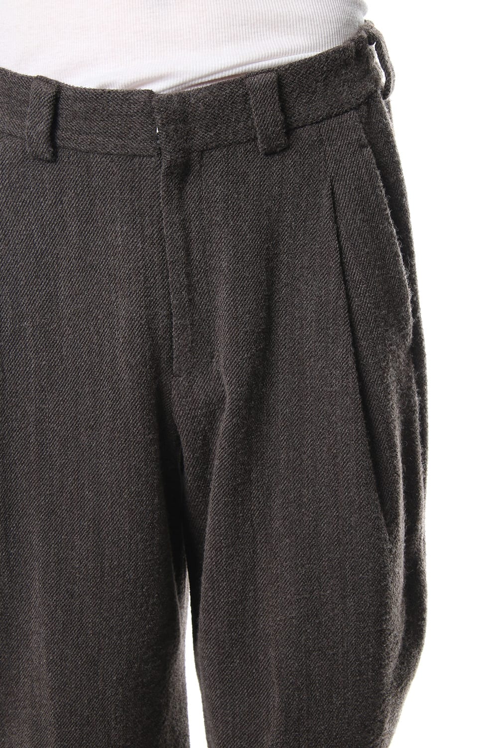 Relax Pants Wool / Cotton Raschel Knit Brown Gray
