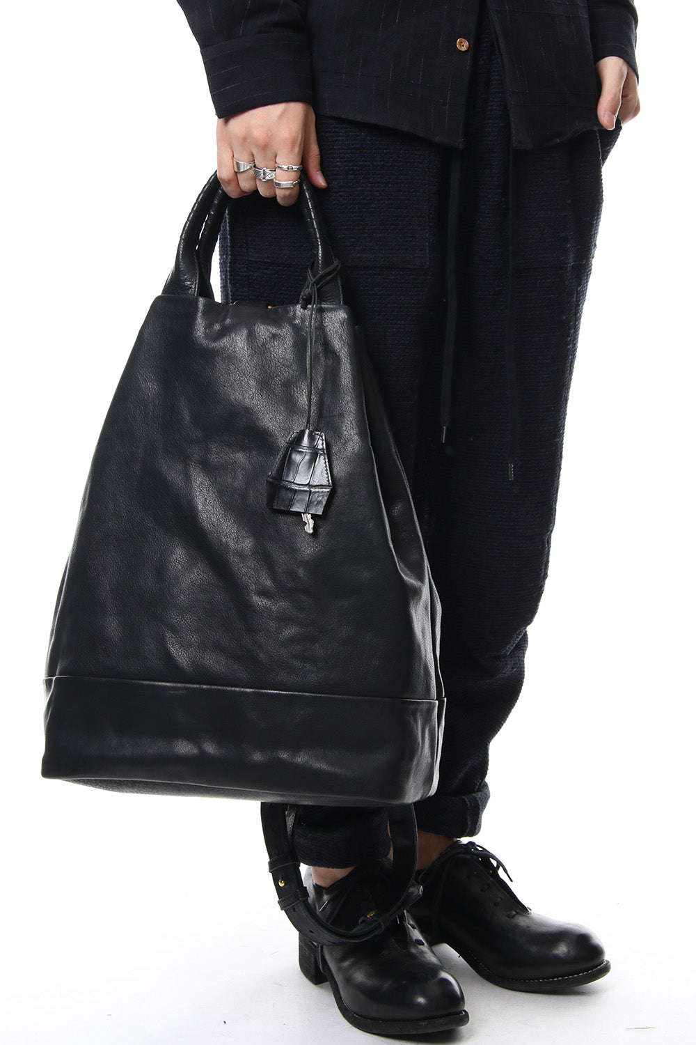 Key dyffle - crocodile Black