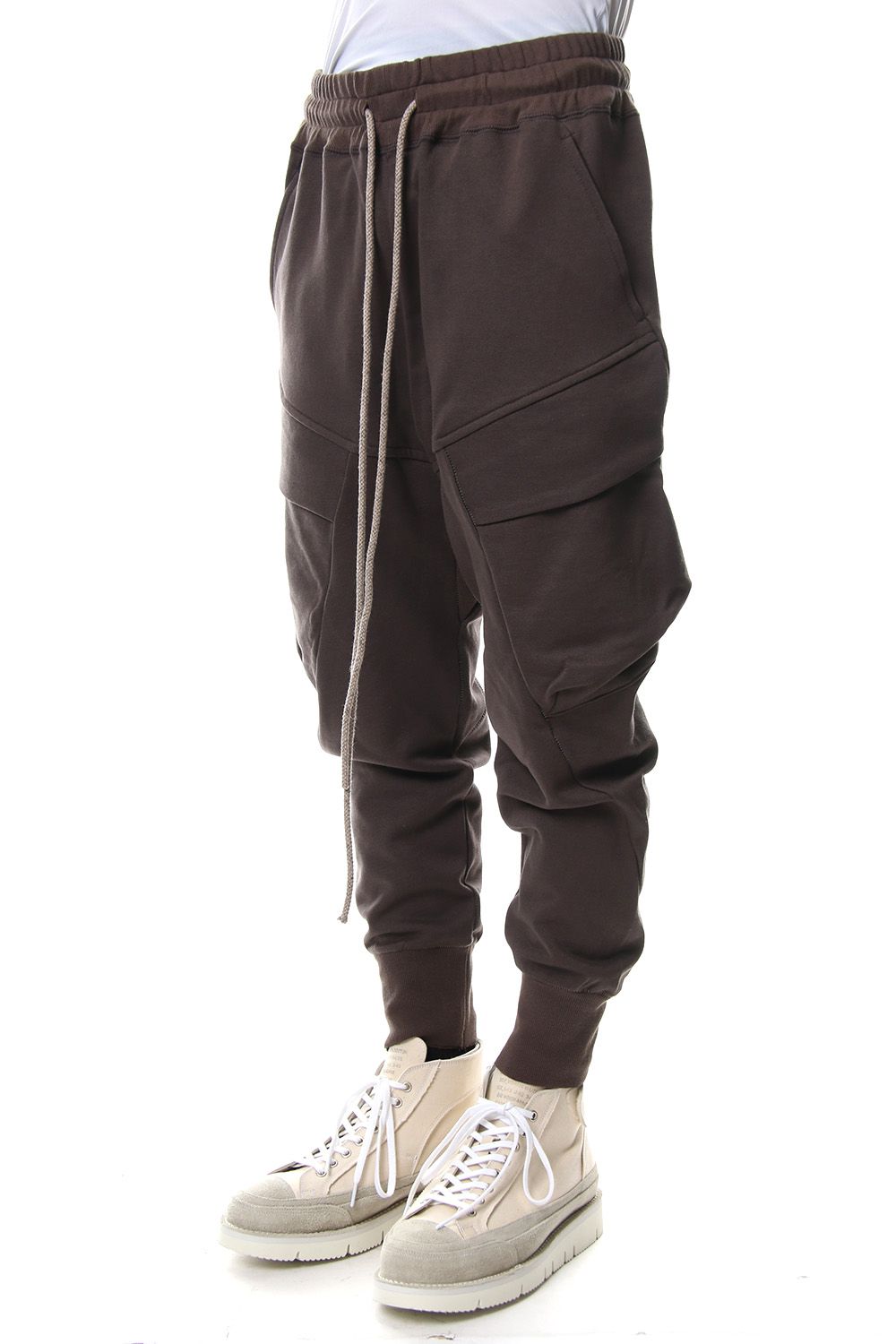 Fleece lining cargo pants Gray Brown