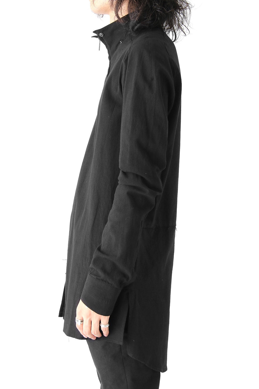 High-Neck Zip Long Shirt