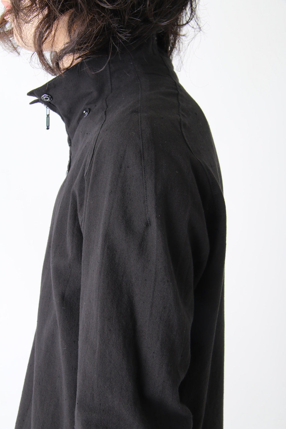 High-Neck Zip Long Shirt