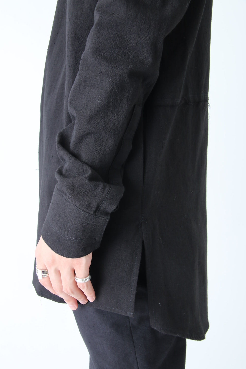 High-Neck Zip Long Shirt