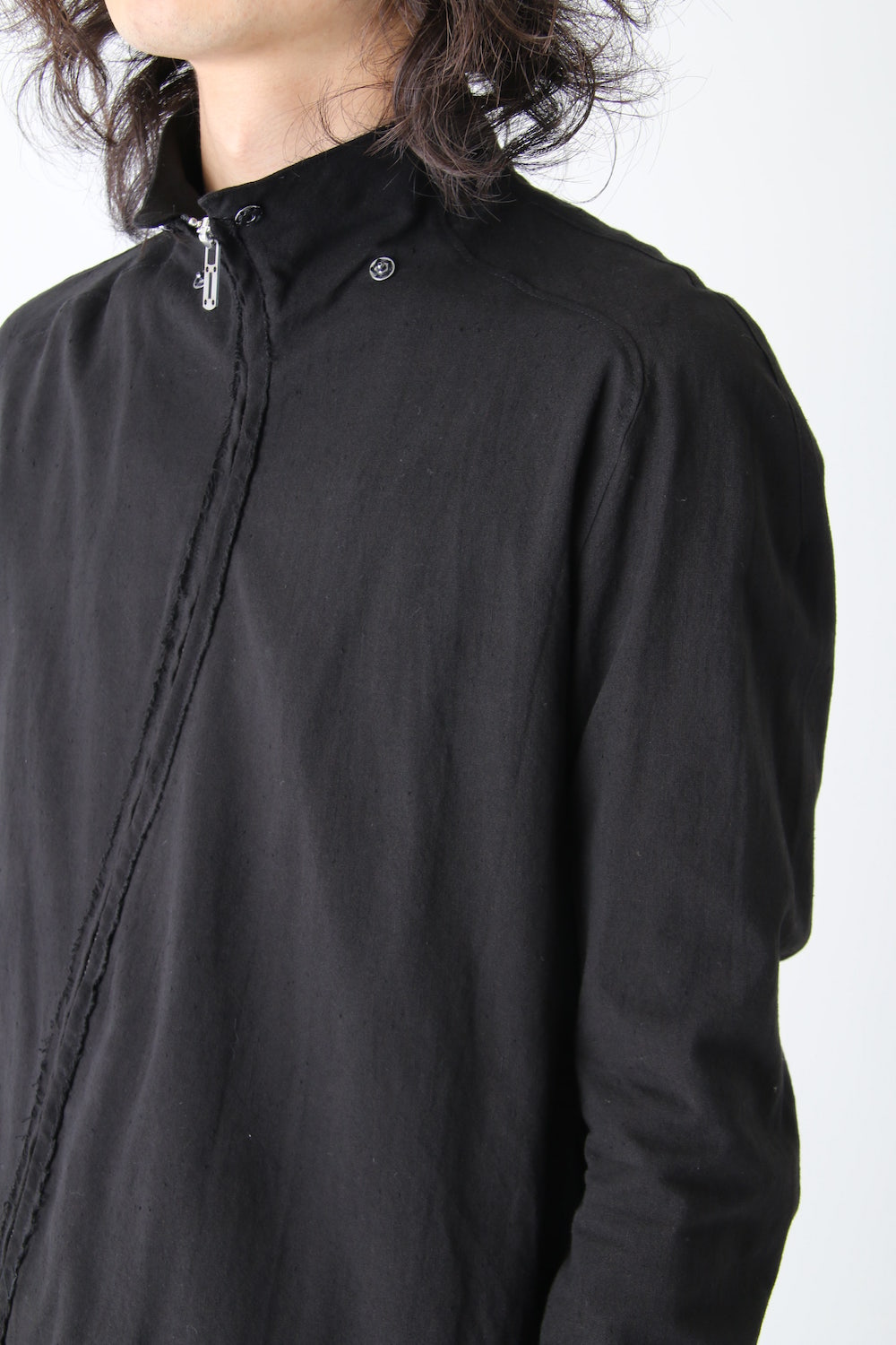 High-Neck Zip Long Shirt