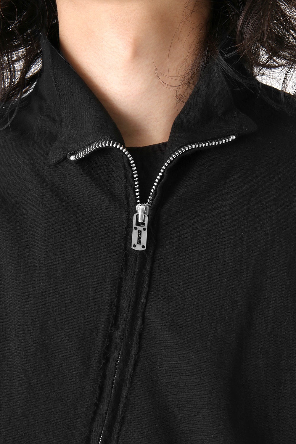 High-Neck Zip Long Shirt