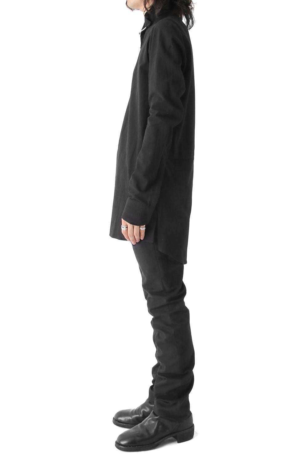 High-Neck Zip Long Shirt