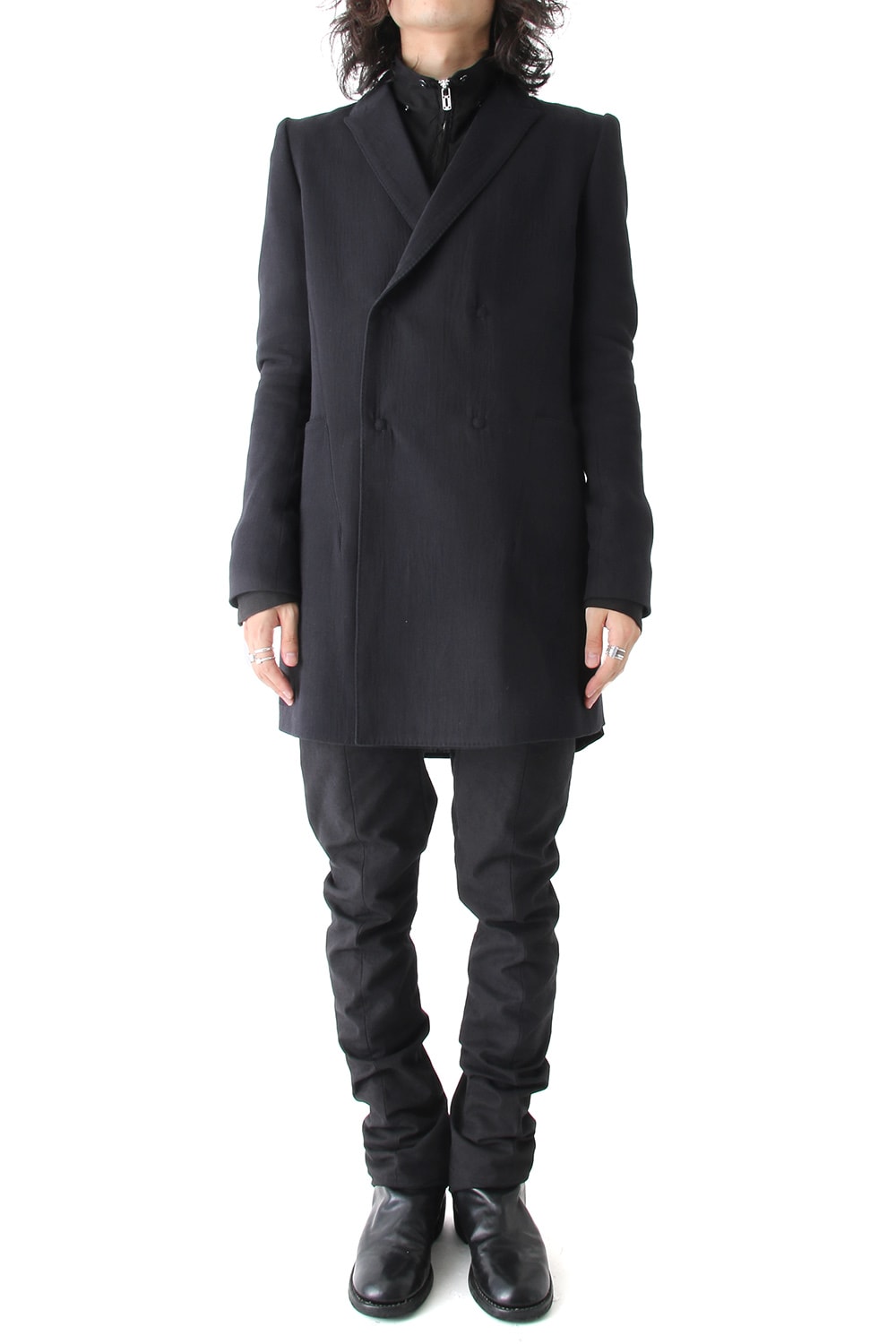 Semi curve trousers Black