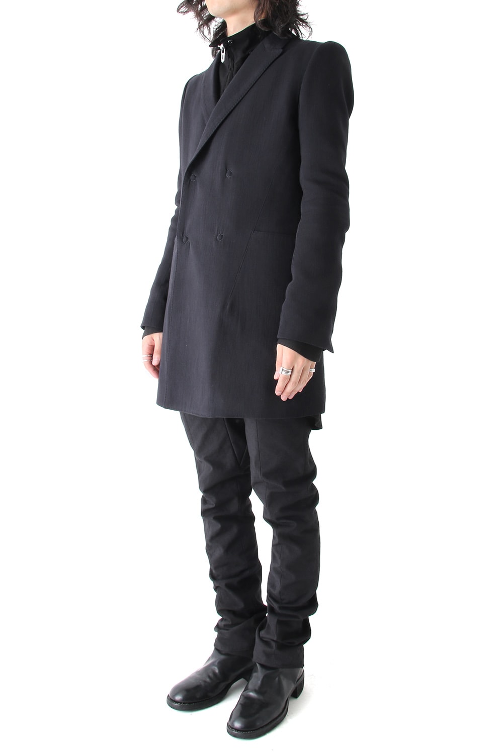 Semi curve trousers Black