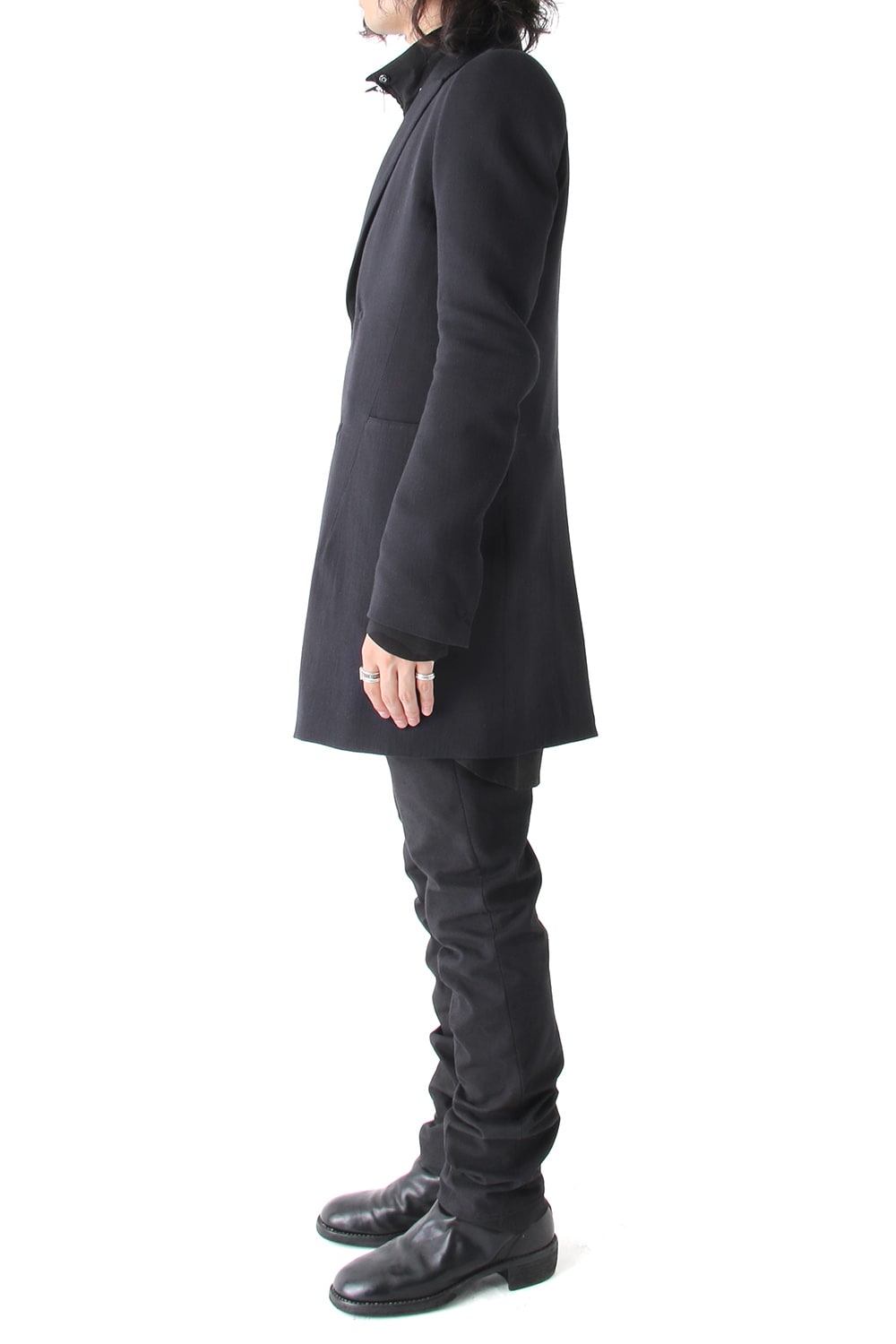 Semi curve trousers Black