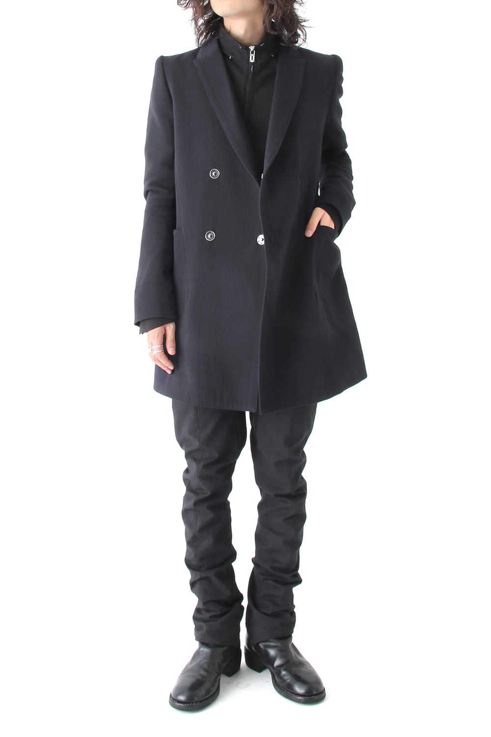 Semi curve trousers Black