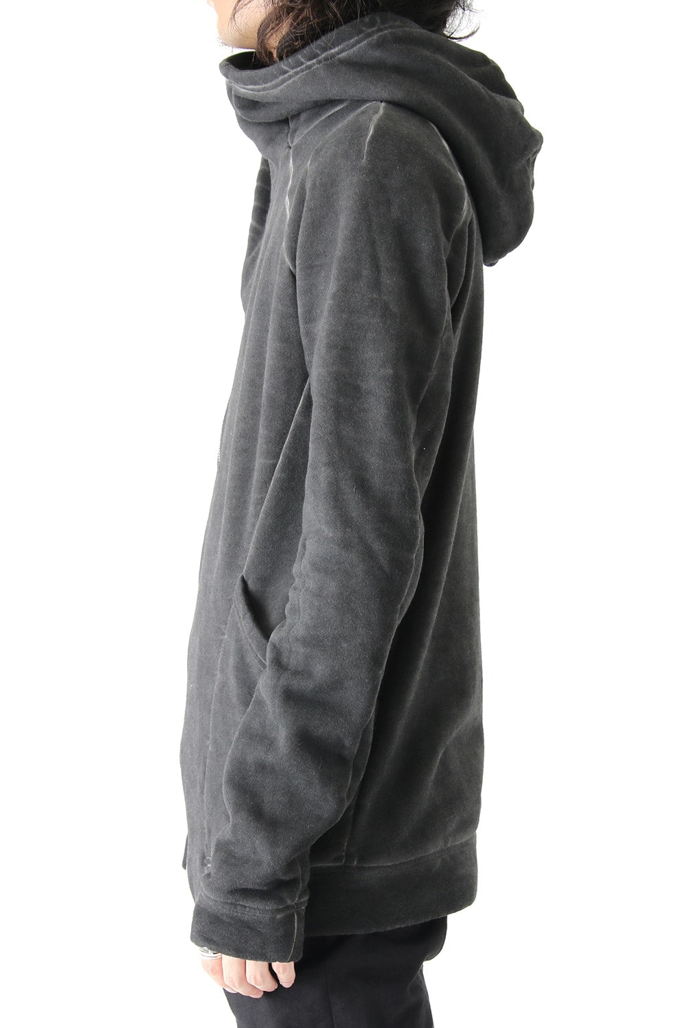 Product dyed Cold Dye Zip Up Parka Black