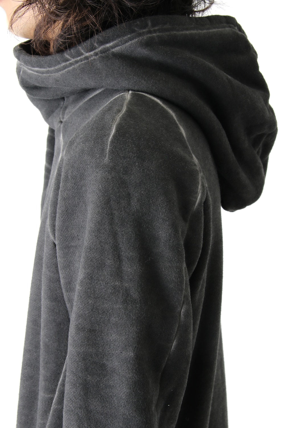 Product dyed Cold Dye Zip Up Parka Black