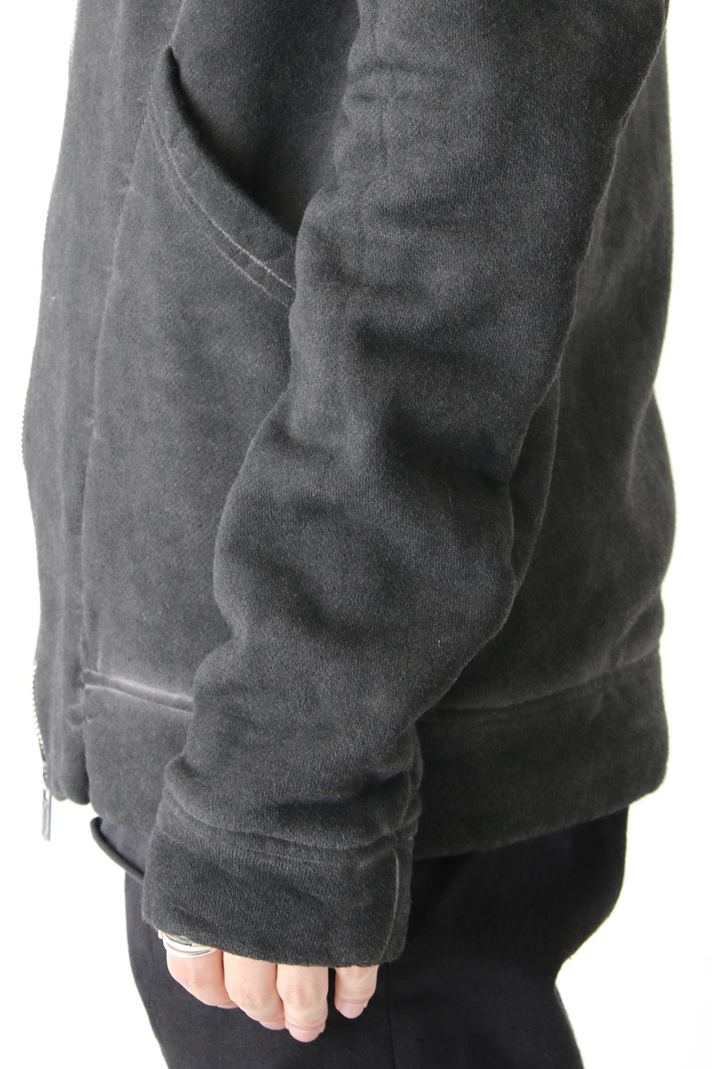 Product dyed Cold Dye Zip Up Parka Black